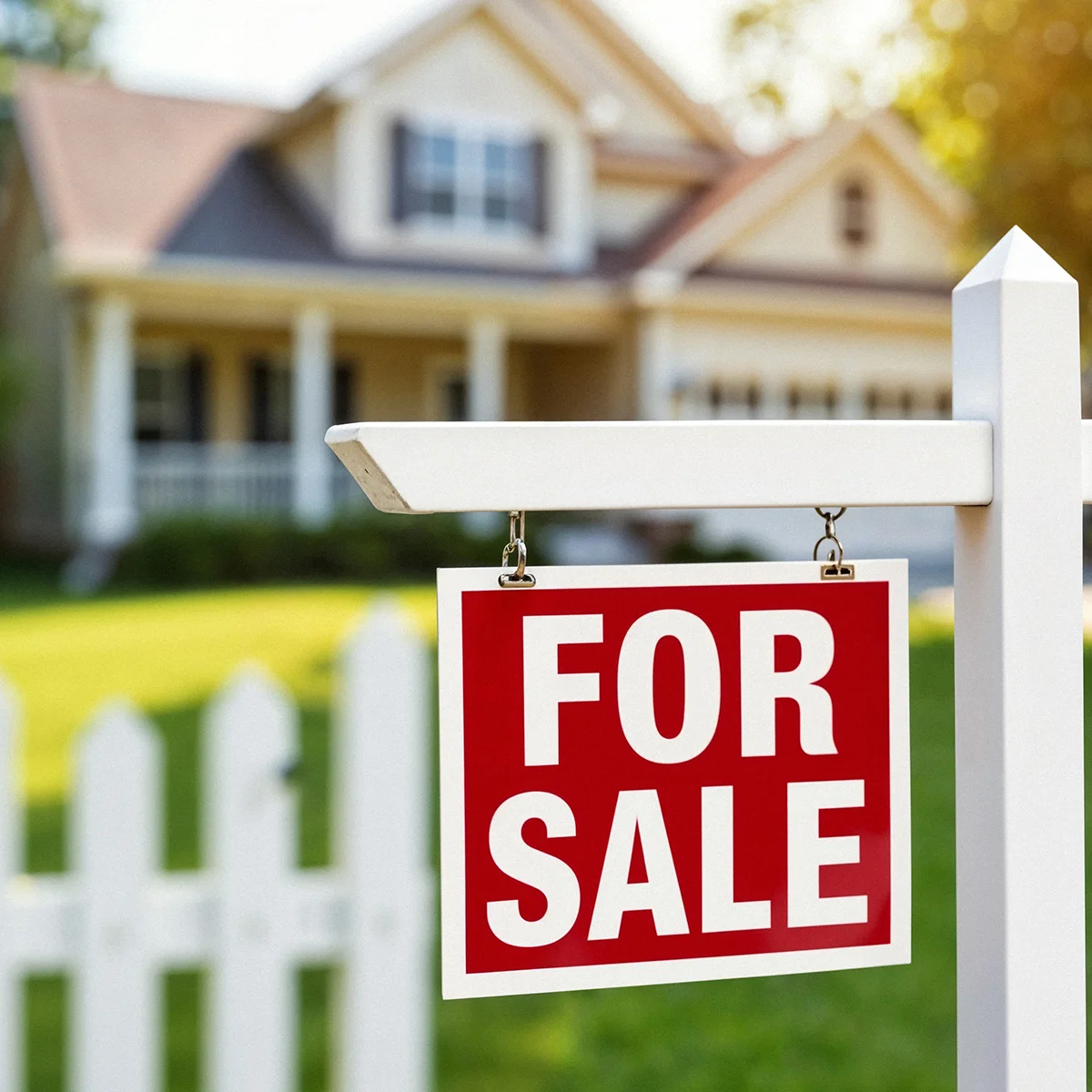 For Sale sign in front of a residential home